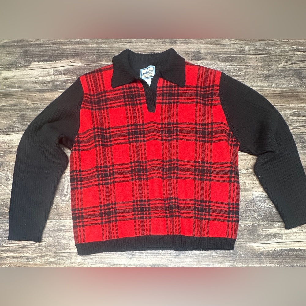 90’s Pendleton Women Sweater Size XL 100% Wool Buffalo Plaid Sweater - GUC